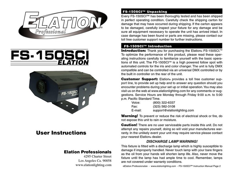 Elation FS-150SCI User instructions