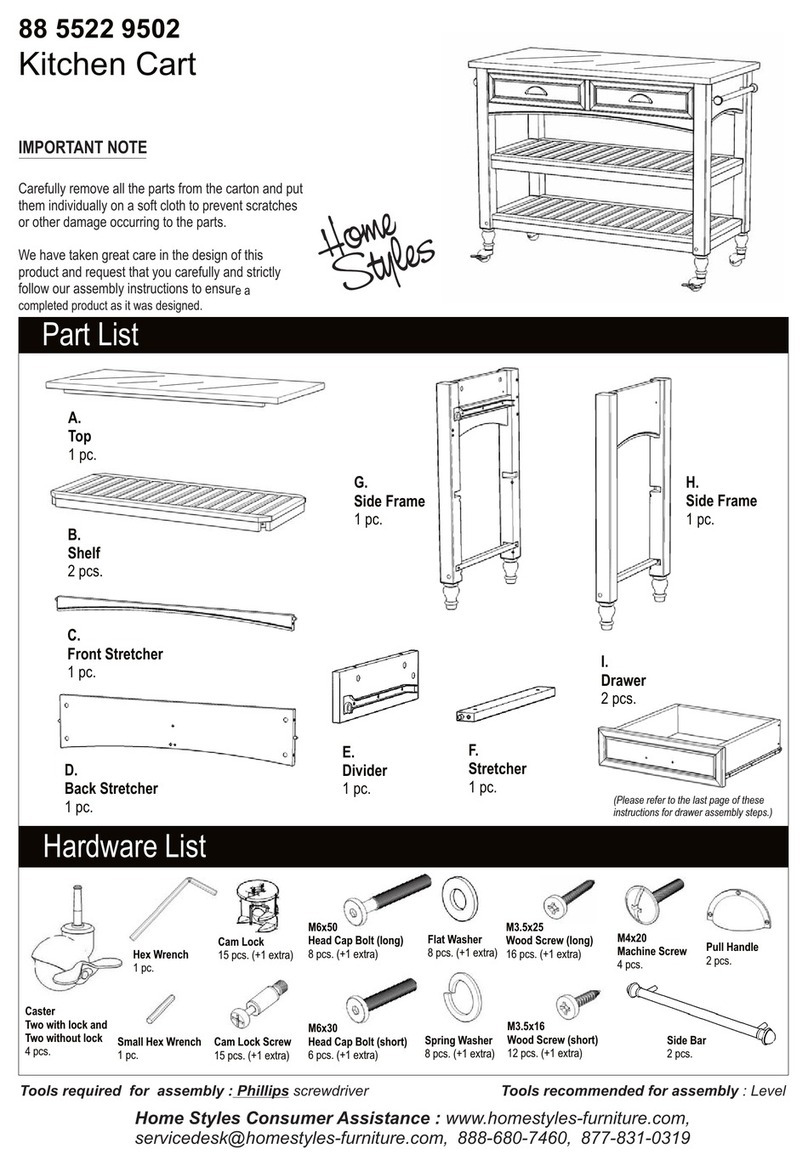 Home Styles 88 5522 9502 Assembly instructions