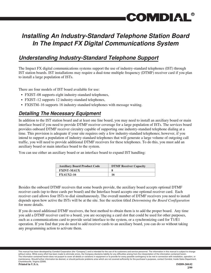 Comdial FXIST-08 User manual