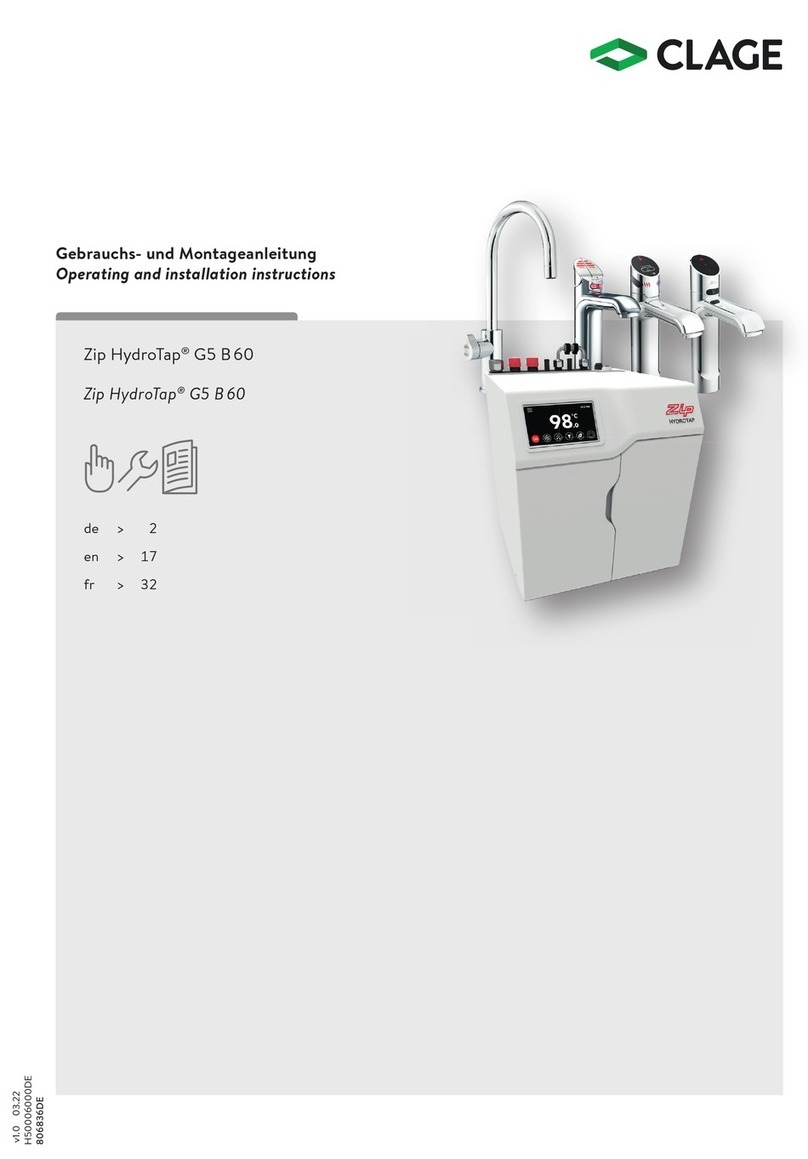 clage Zip HydroTap G5 B 60 Operating and installation instructions
