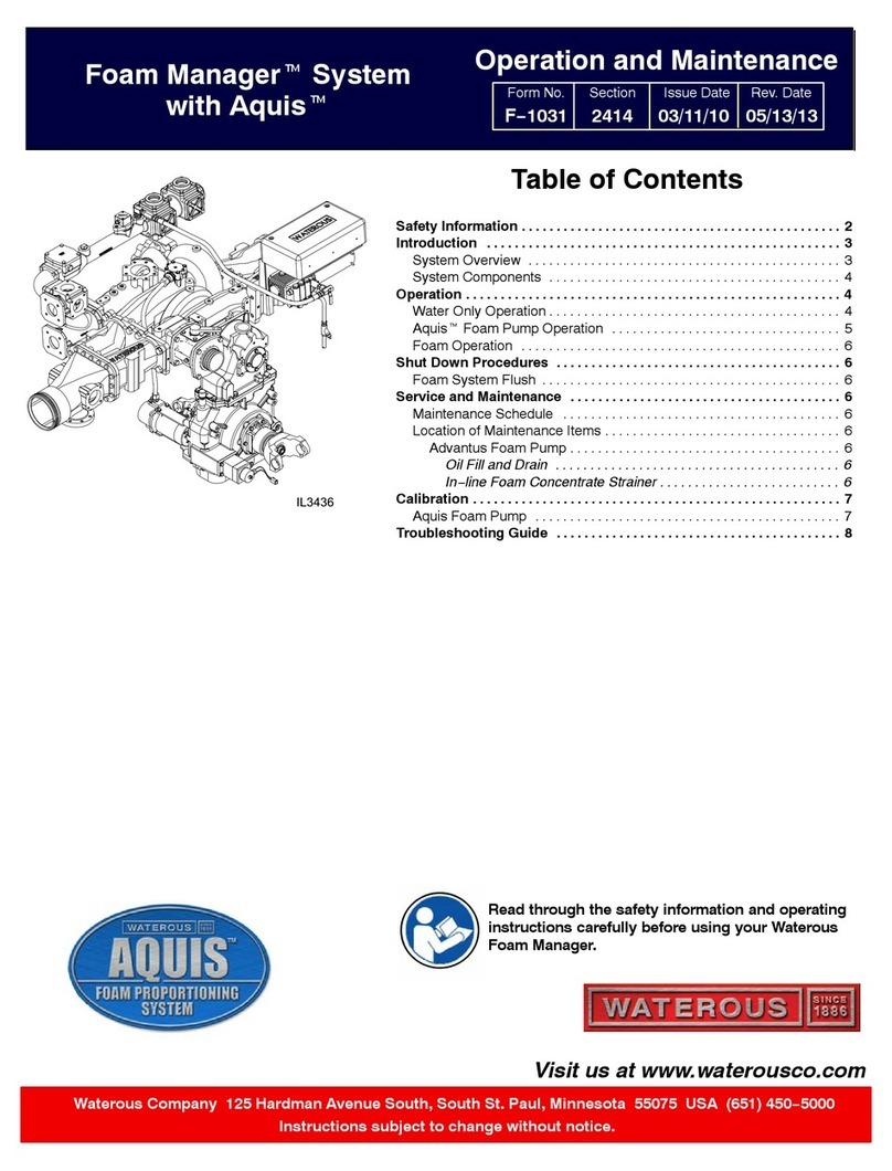 Waterous Aquis Foam Manager Operation and maintenance manual
