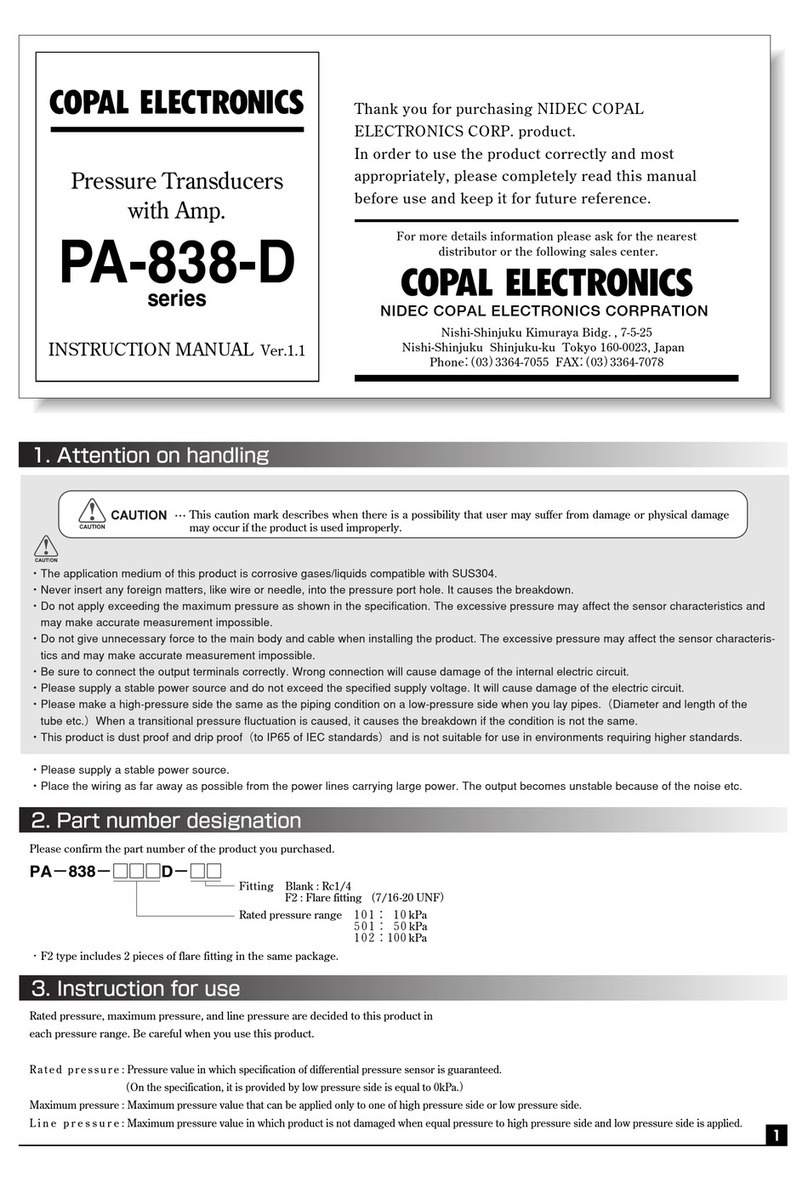 Copal PA-838-D Series instruction manual