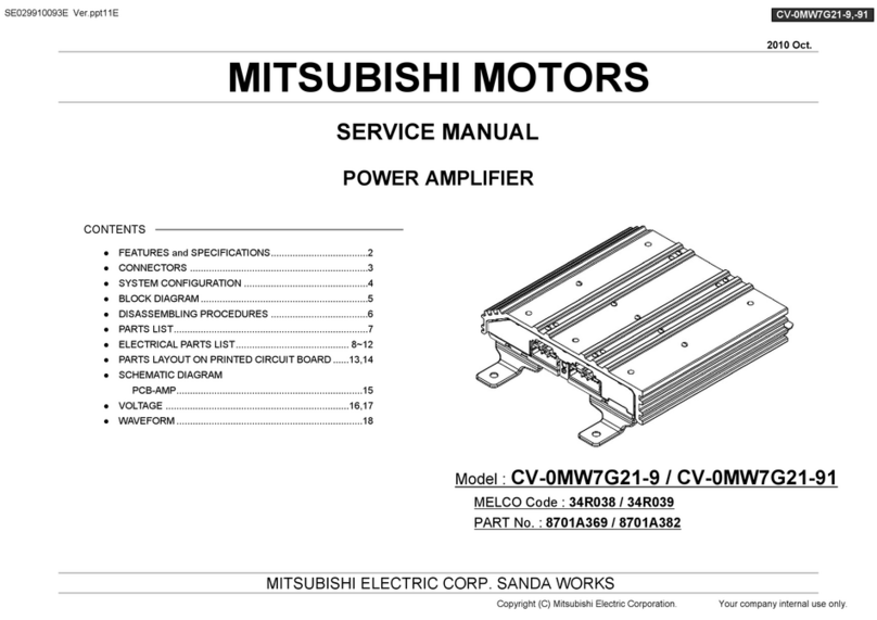 Mitsubishi MOTORS CV-0MW7G21-9 Service manual