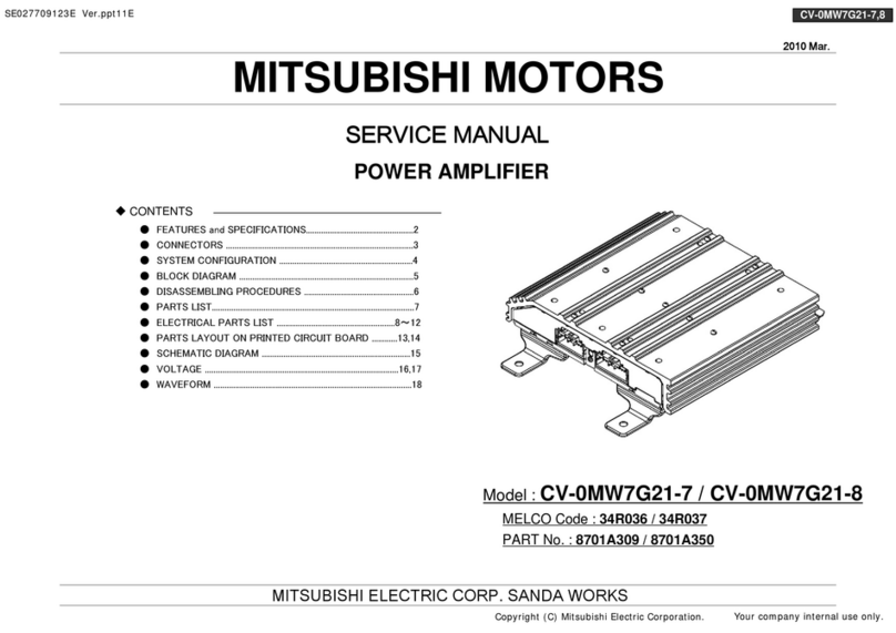 Mitsubishi MOTORS CV-0MW7G21-7 Service manual
