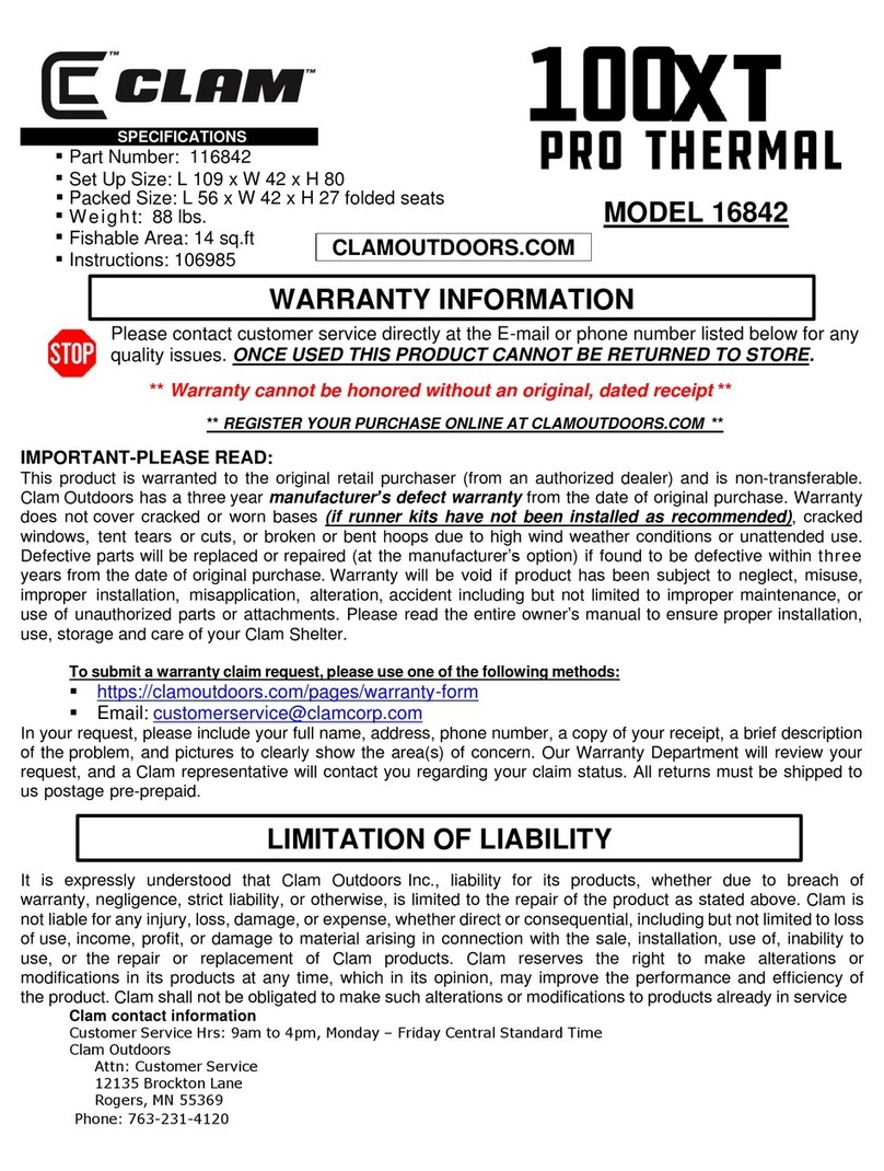 Clam 100XT PRO THERMAL User manual