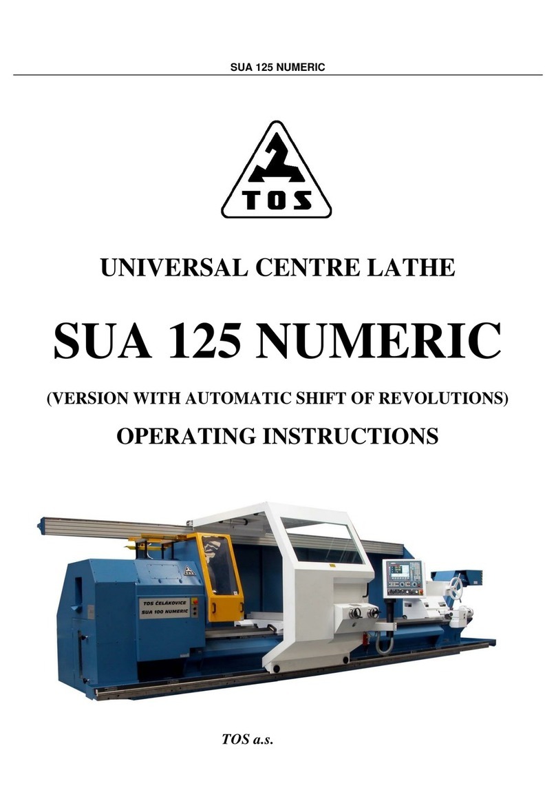 TOS SUA 125 NUMERIC operating instructions