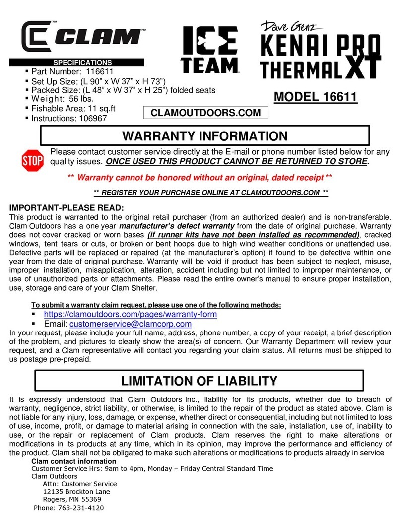Clam Dave Genz KENAI PRO THERMAL XT User manual