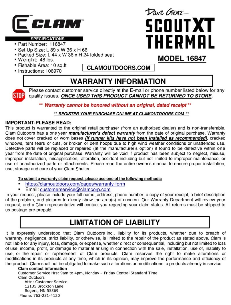 Clam Dave Genz SCOUT XT THERMAL User manual