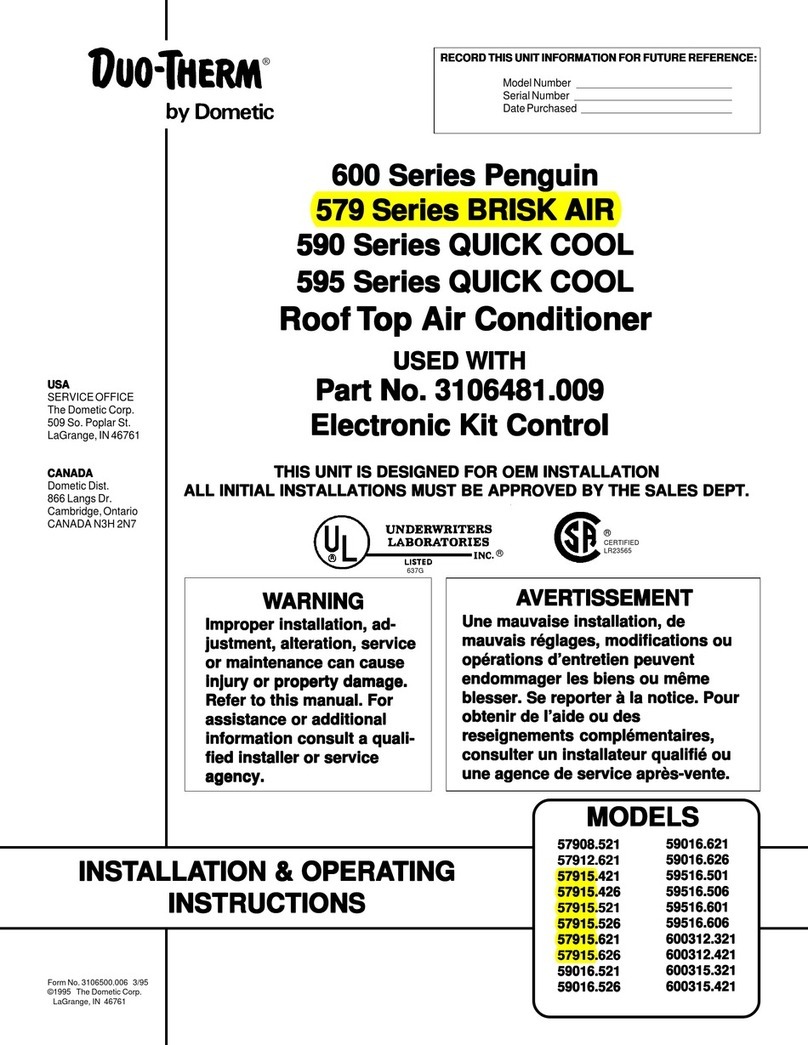 Dometic Duotherm Royale Penguin 600 Series Manual