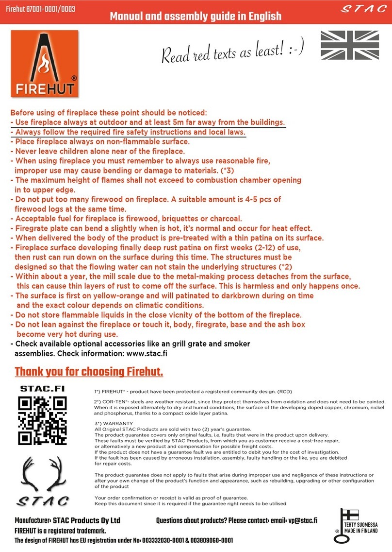 Stac Firehut 87001-0001 User Manual and Assembly Guide