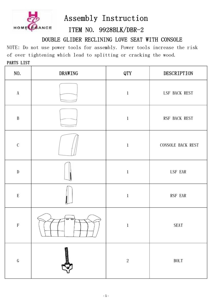 Homelegance 9928BLK/DBR-2 Assembly instruction