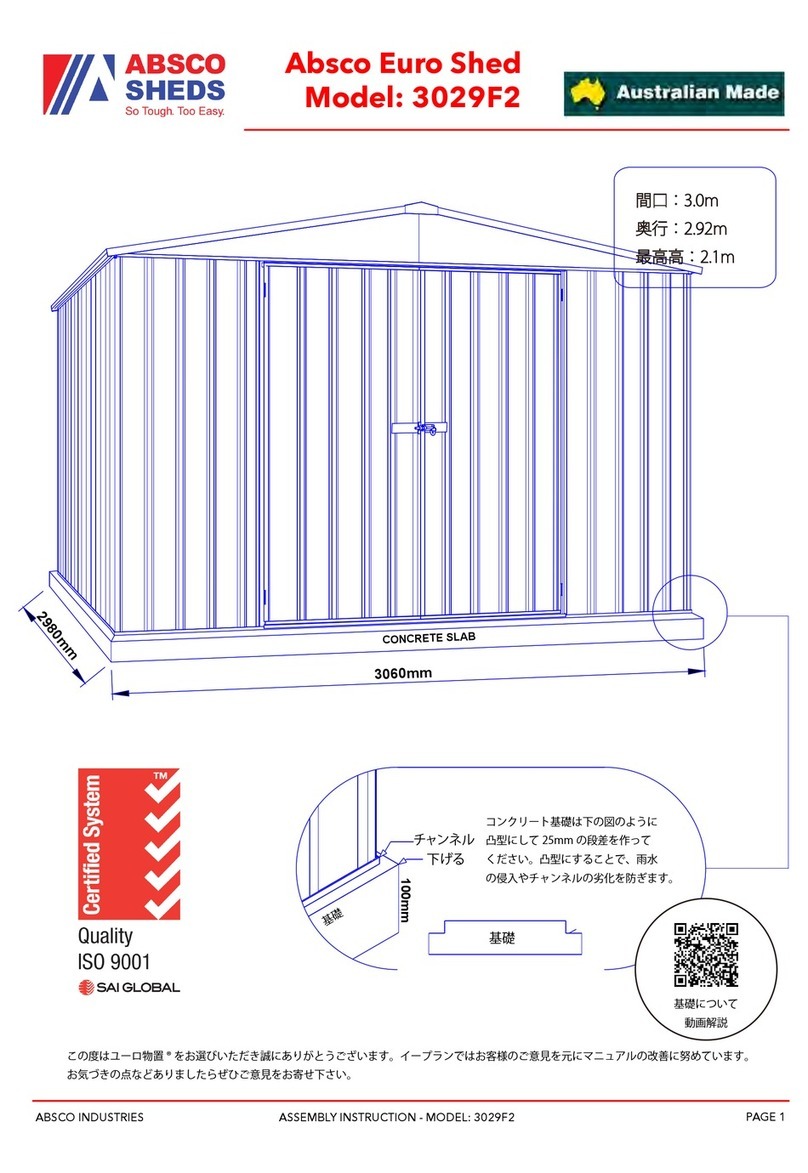 ABSCO SHEDS 3029F2 User manual