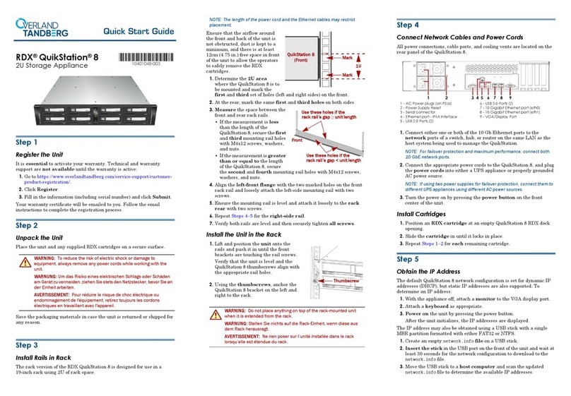 Overland Tandberg RDX QuikStation 8 quick start guide