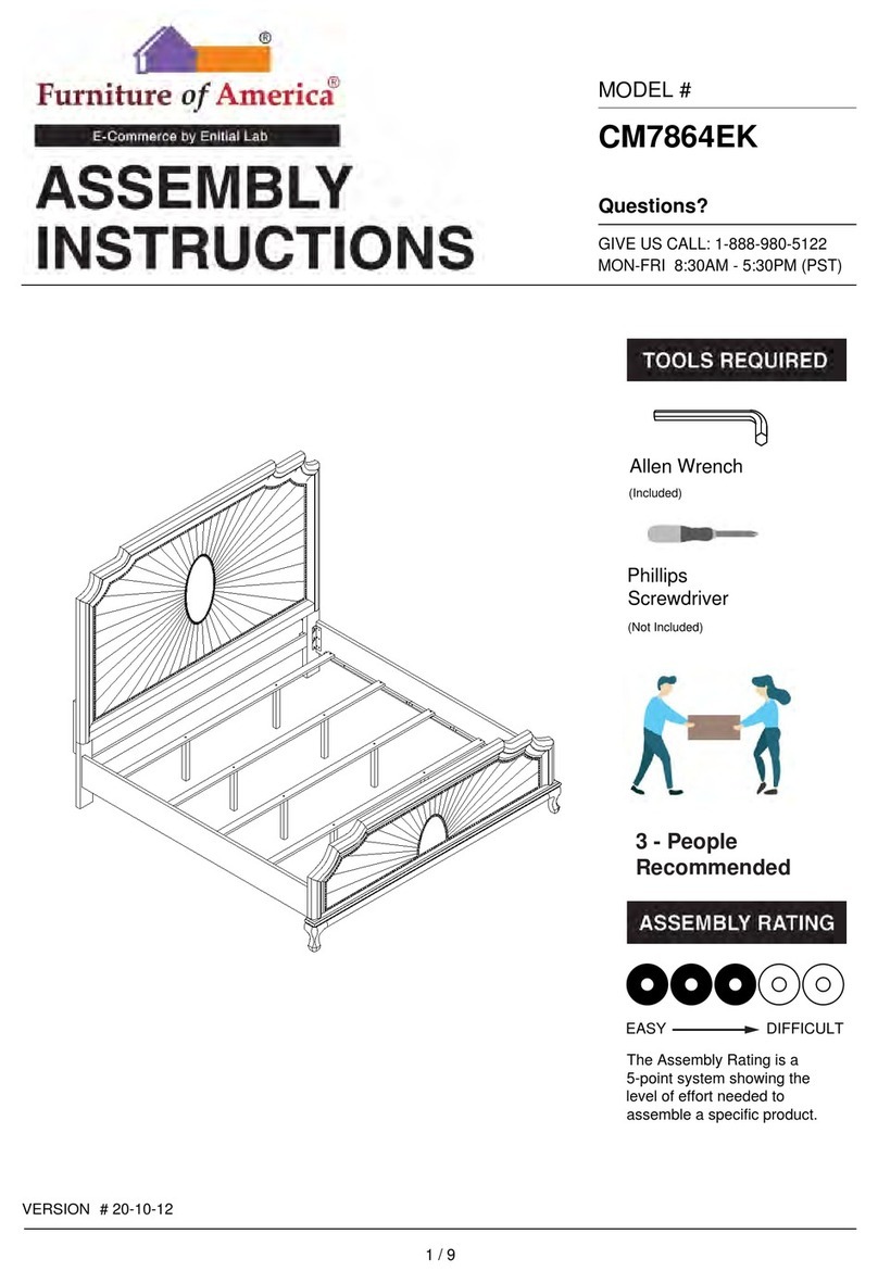 Furniture of America Aalok CM7864EK Assembly instructions