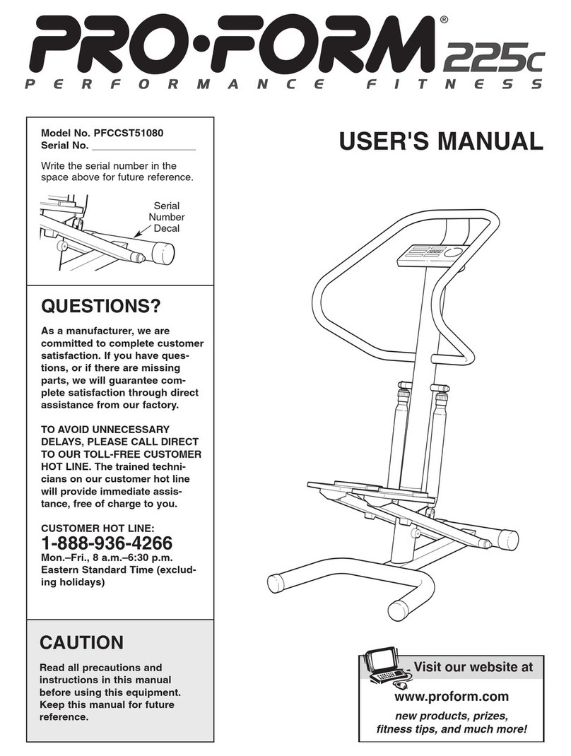 Pro-Form 225c Stepper User manual