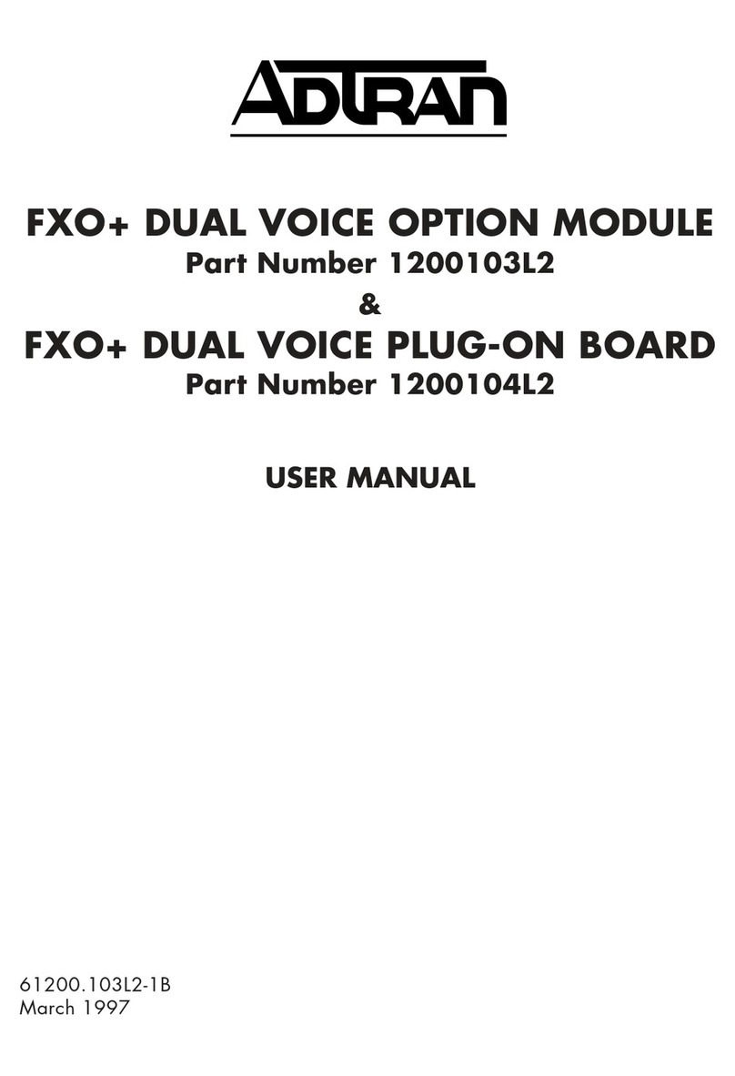 ADTRAN FXO+ DUAL VOICE User manual