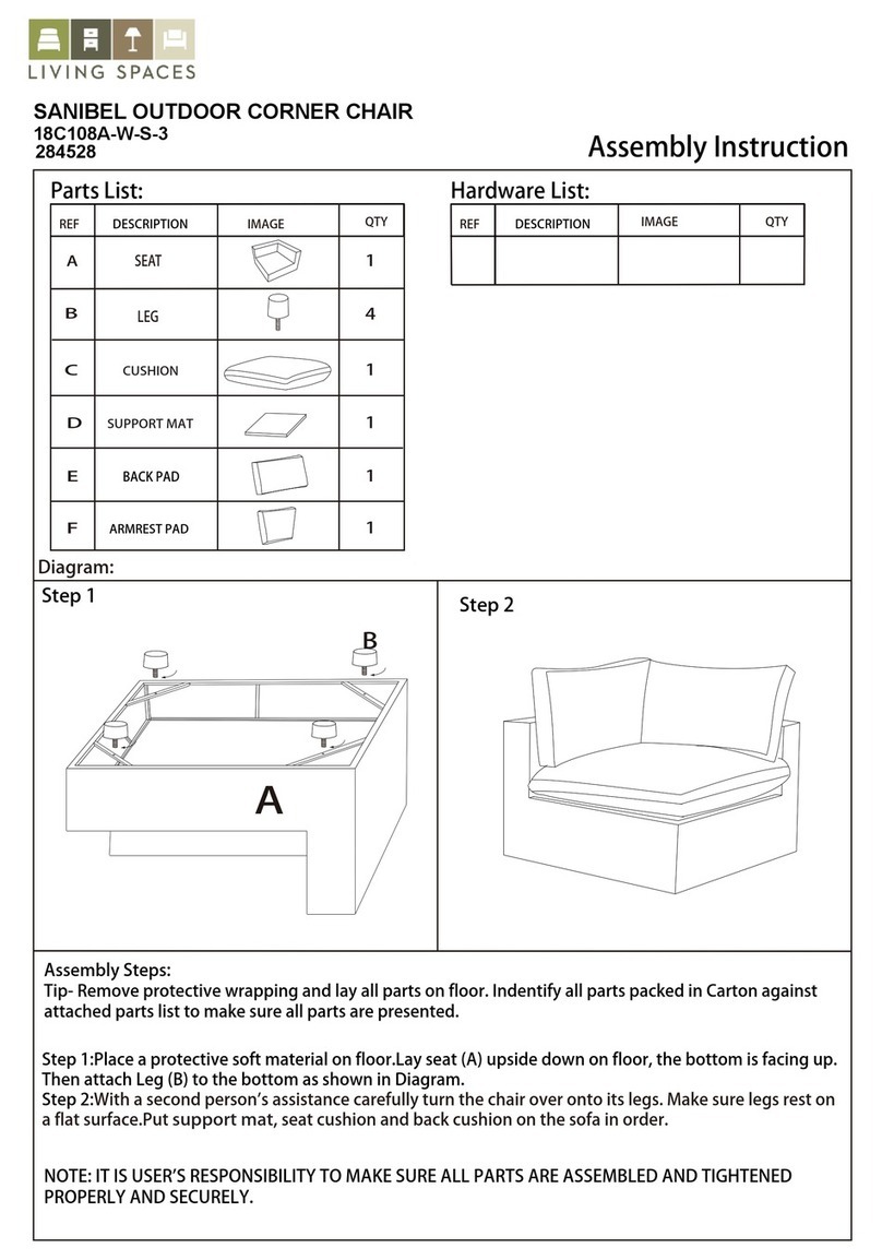 Living Spaces SANIBEL 18C108A-W-S-3 User manual