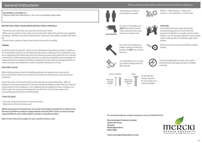 Mercia Garden Products 0619PNSH1227FBSD-V1 Instruction manual