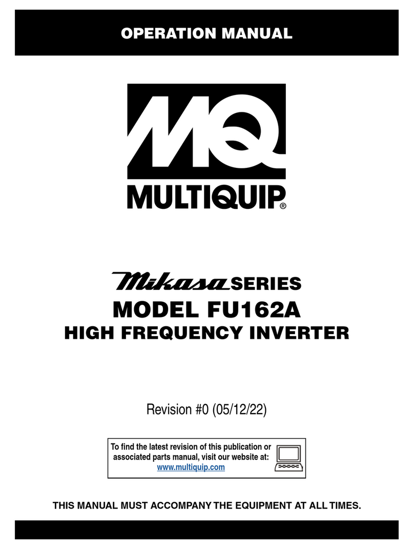 MULTIQUIP Mikasa Series Operation manual