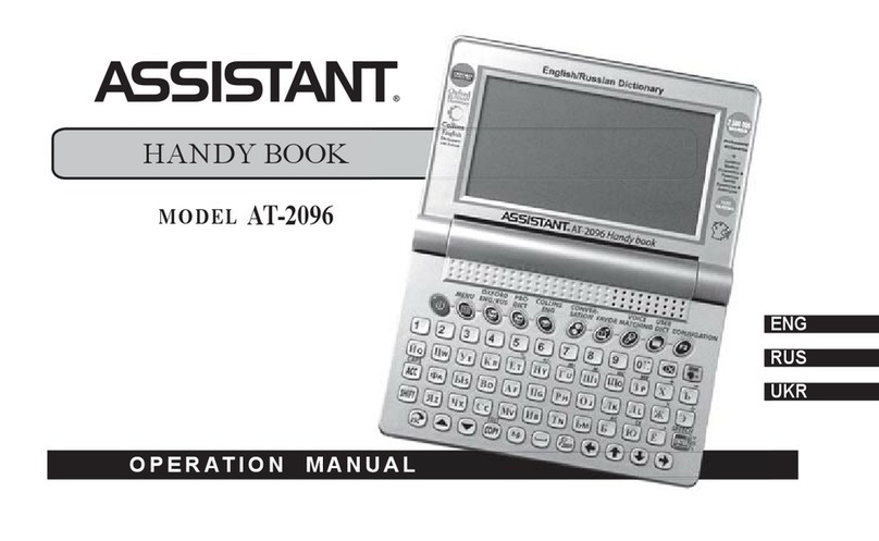 Assistant HANDY BOOK AT-2096 Operation manual Assistant HANDY BOOK AT-2096 Operation manual