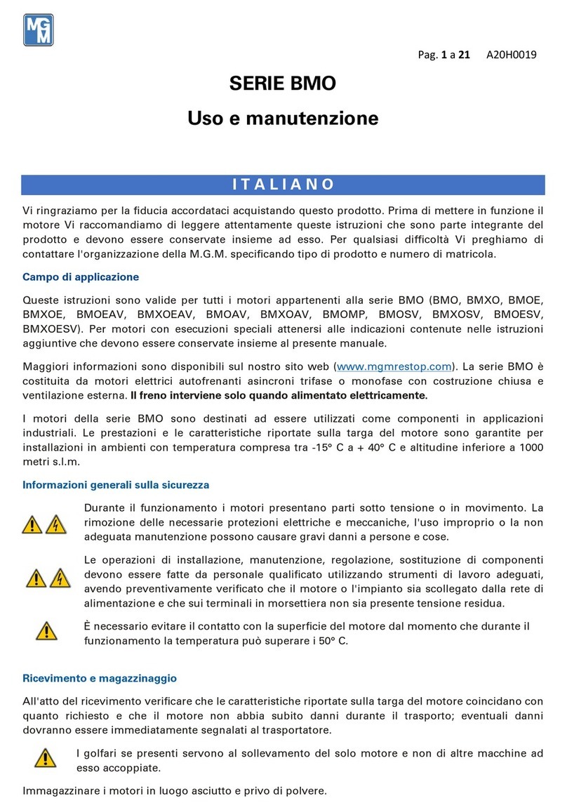 MGM BMO Series Use and maintenance
