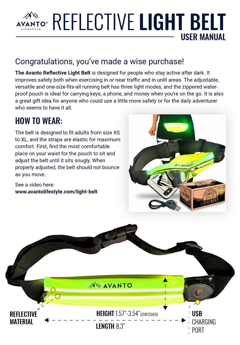 Avanto Lifestyle Reflective Light Belt User instructions Avanto Lifestyle Reflective Light Belt User instructions
