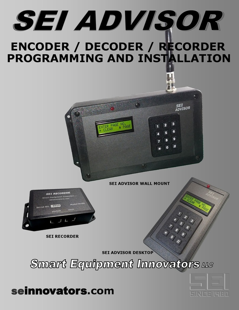 SEI ADVISOR AE100 Programming and installation guide