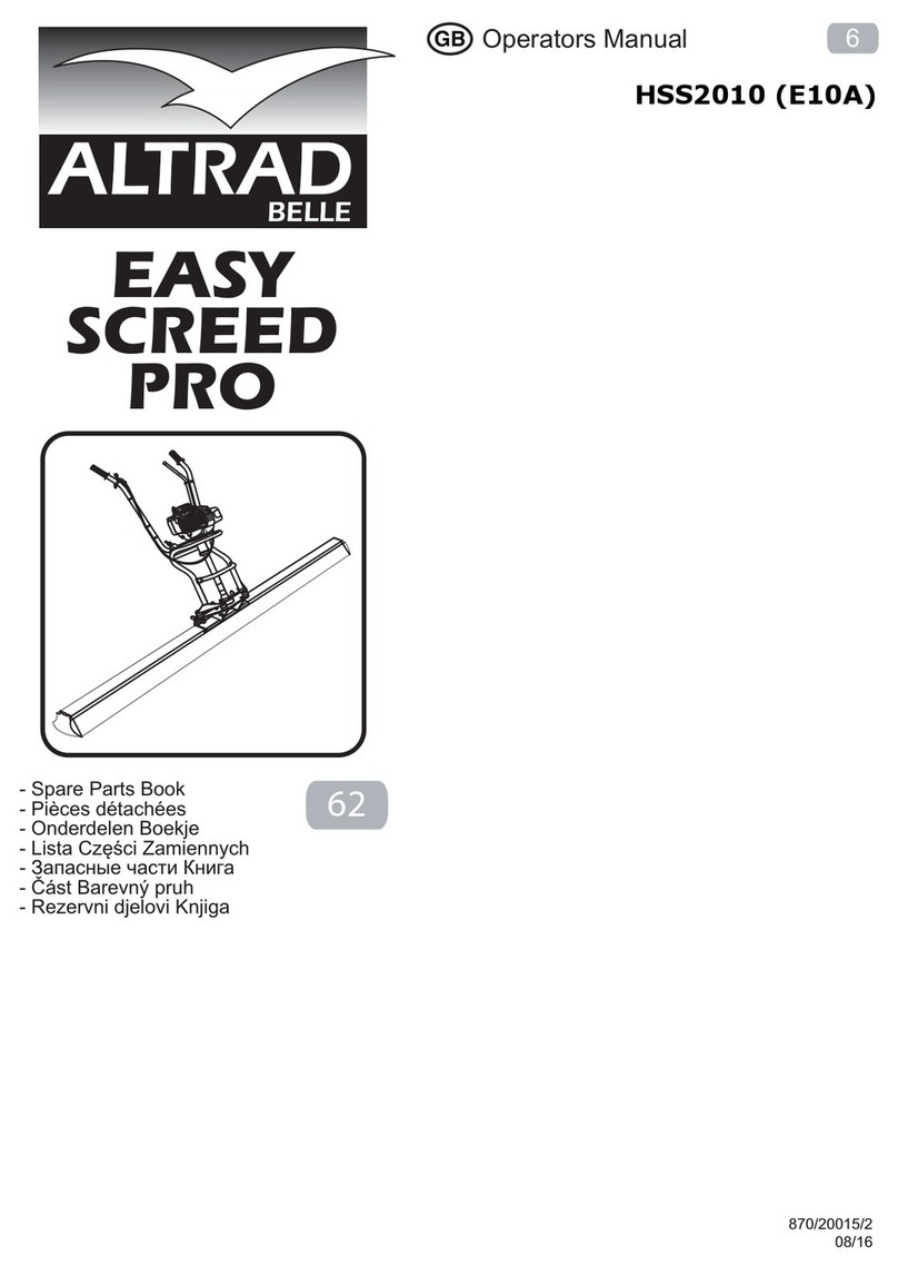 Altrad Belle EASY SCREED PRO Operator's manual