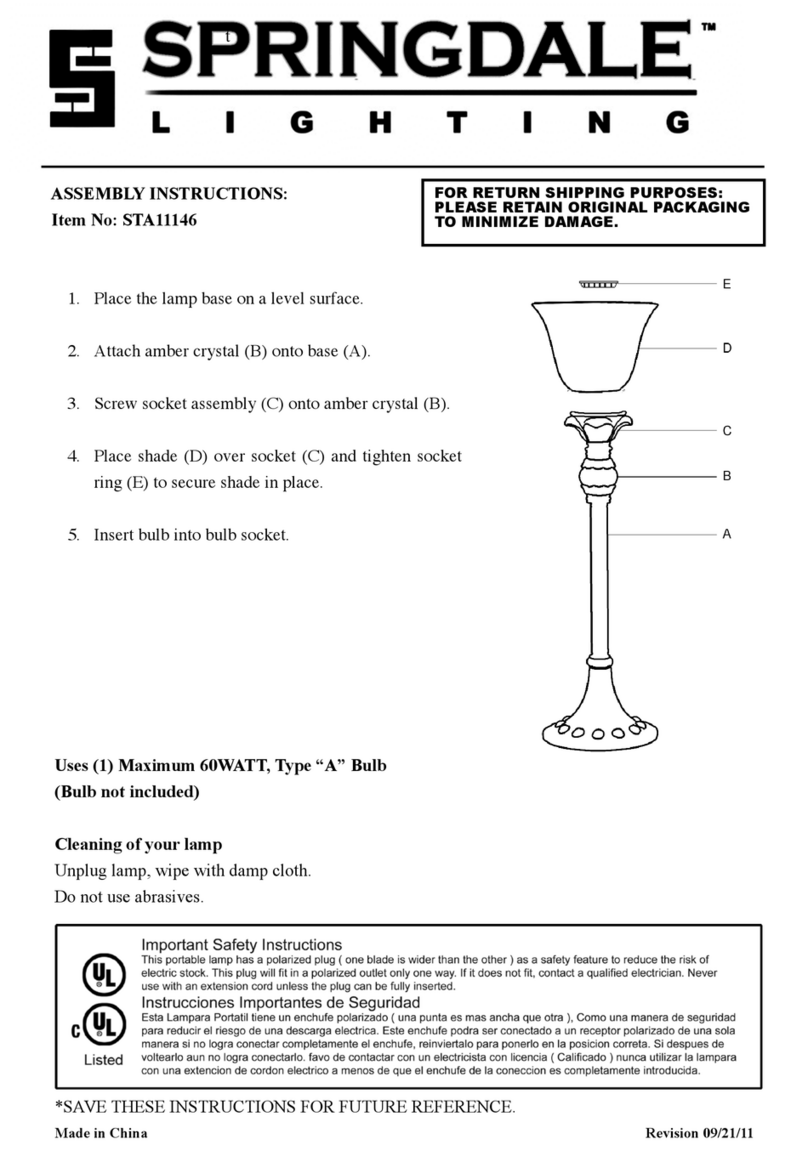 Springdale Lighting STA11146 User manual Springdale Lighting STA11146 User manual