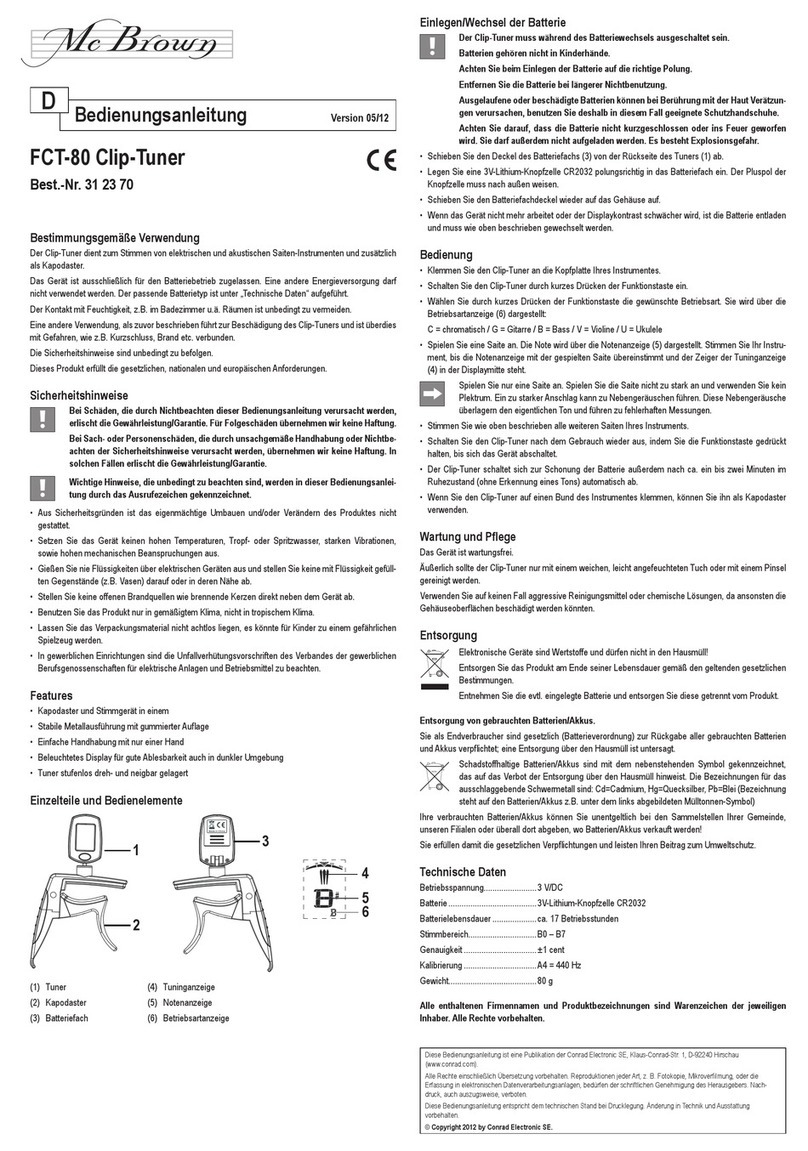 Mc Brown FCT-80 User manual
