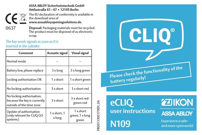 Assa Abloy ZI IKON eCLIQ N109 User manual