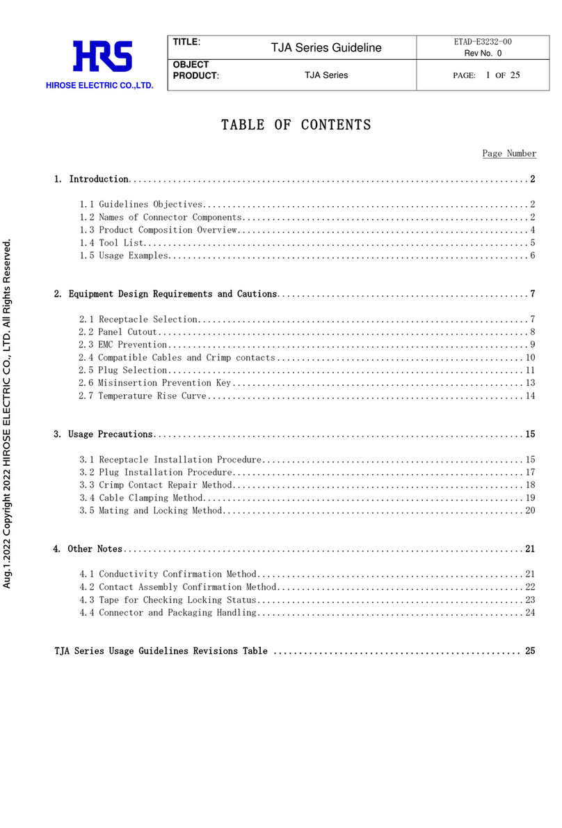 HRS TJA Series Instruction Manual