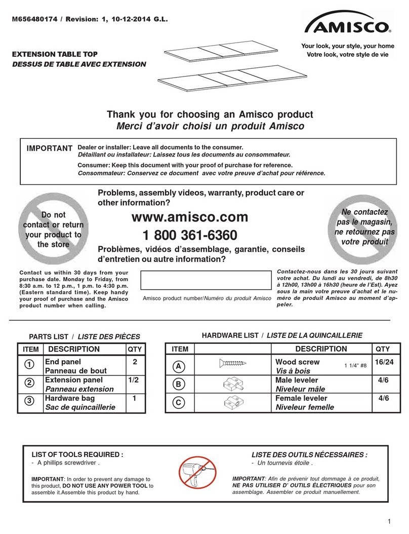 Amisco 50524 User manual
