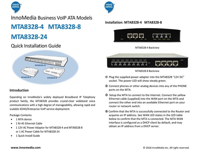 InnoMedia MTA8328-4 Quick installation guide