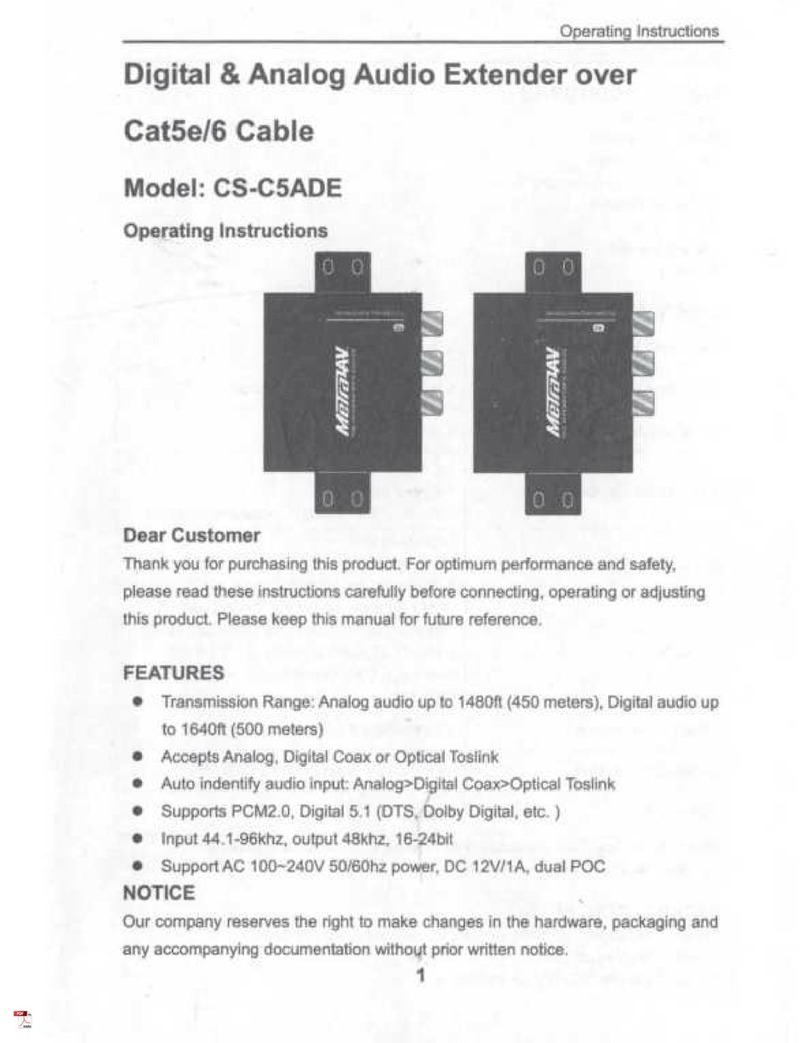 Metra Electronics CS-C5ADE User manual