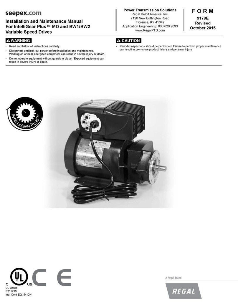 Regal Seepex IntelliGear Plus MD Installation and maintenance manual Regal Seepex IntelliGear Plus MD Installation and maintenance manual