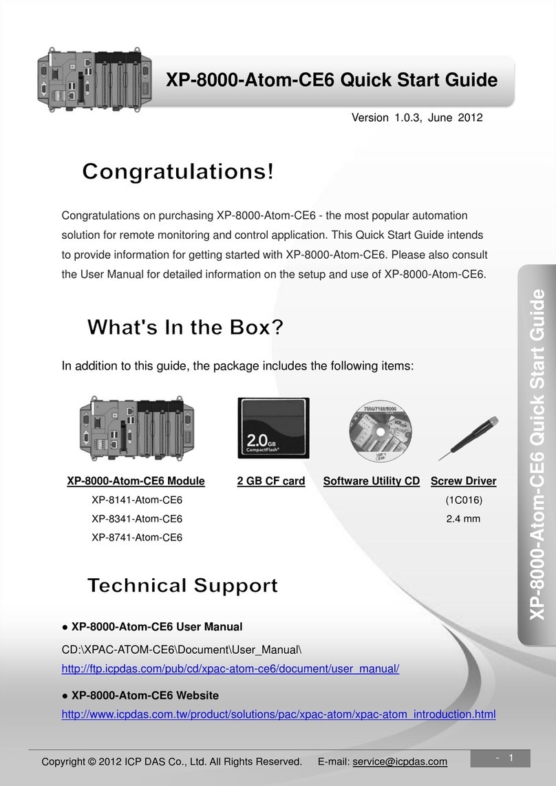 ICP DAS USA XP-8000-Atom-CE6 quick start guide