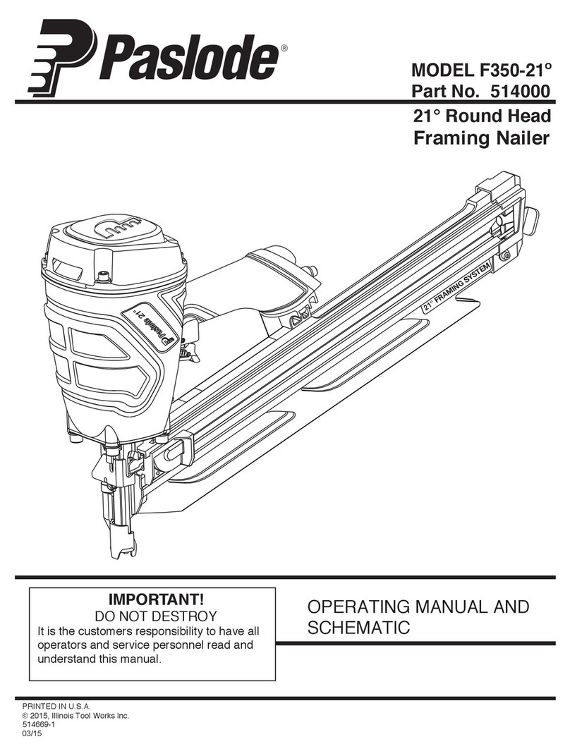 Paslode F350-21 Operating manual and schematic Paslode F350-21 Operating manual and schematic