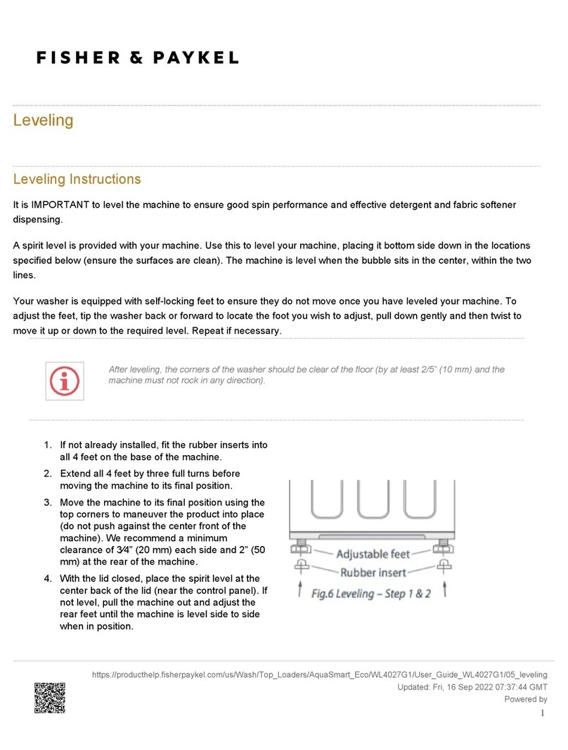 Fisher & Paykel WL4027G1 Level Installation Instructions Fisher & Paykel WL4027G1 Level Installation Instructions