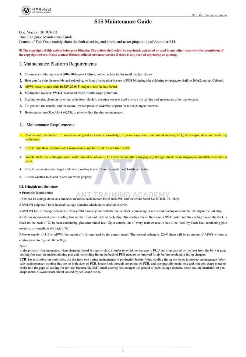 Antminer S15 Maintenance Guide