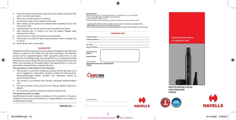 Havells FD5002 User manual