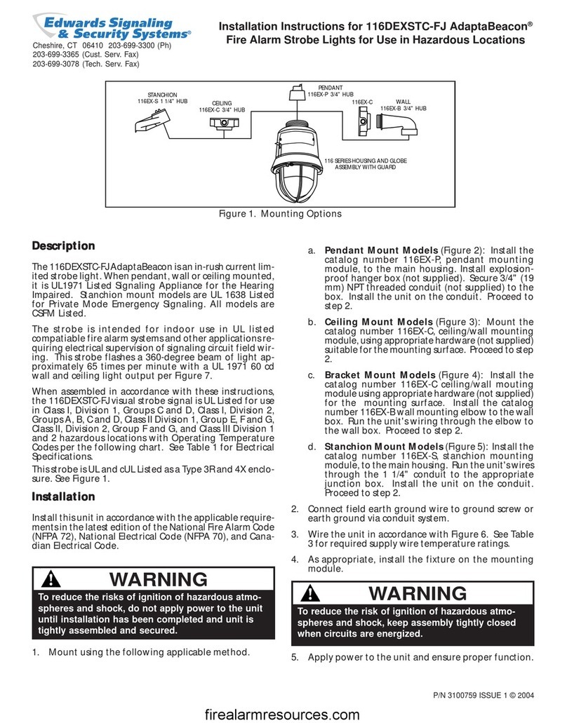 Edwards Signaling & Security Systems AdaptaBeacon 116DEXSTC-FJ installation instructions