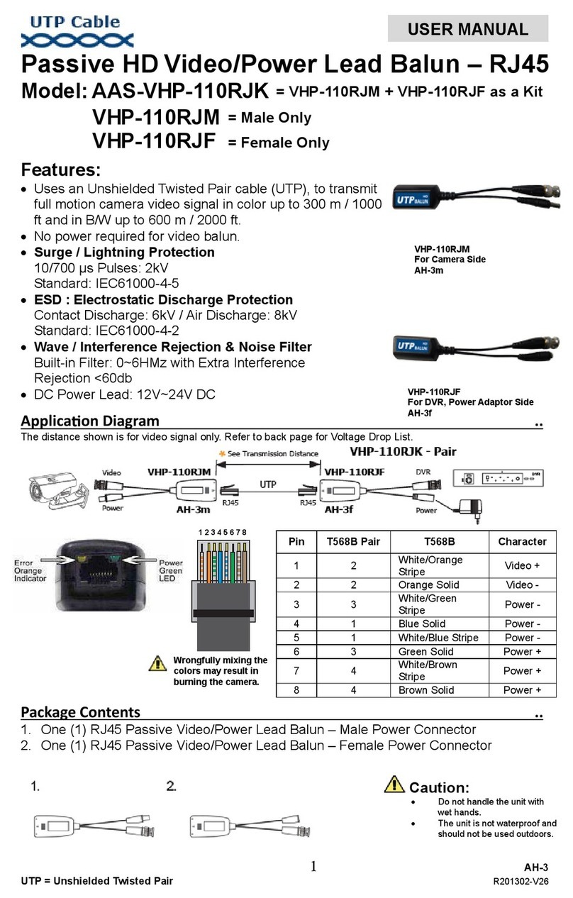 UTP BALUN AAS-VHP-110RJK user manual