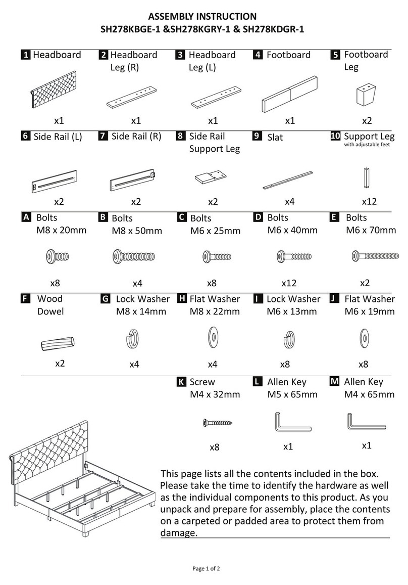 ROOMS TO GO SH278KBGE-1 Assembly instruction ROOMS TO GO SH278KBGE-1 Assembly instruction
