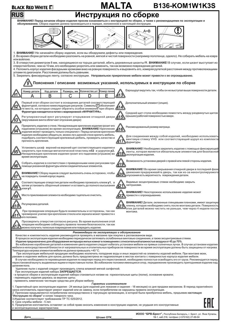 BLACK RED WHITE MALTA B136-KOM1W1K3S User manual