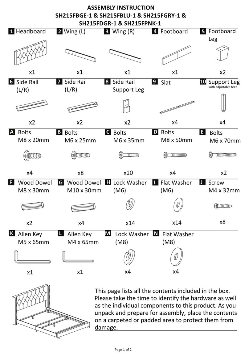 ROOMS TO GO SH215FBGE-1 Assembly instruction