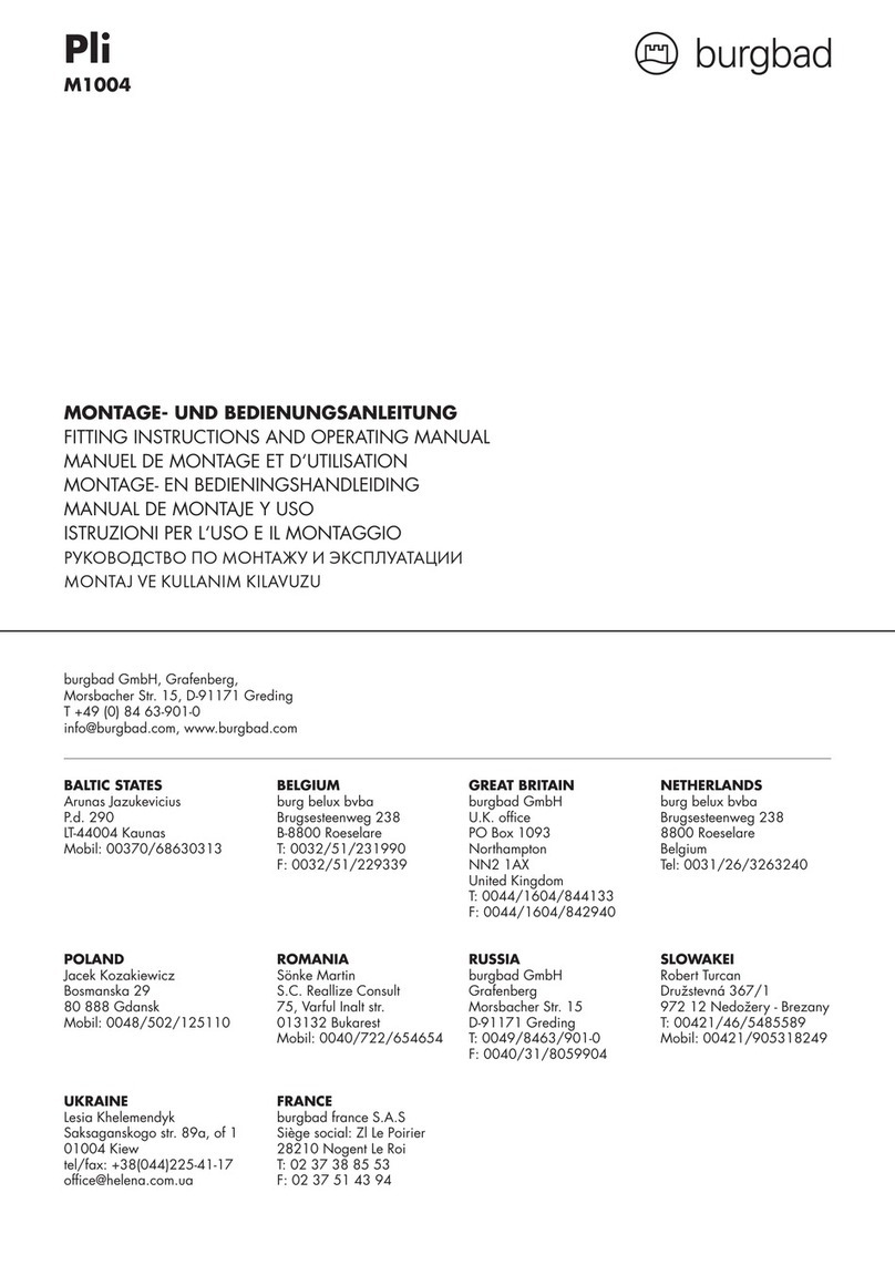 burgbad Pli M1004 FITTING INSTRUCTIONS AND OPERATING MANUAL burgbad Pli M1004 FITTING INSTRUCTIONS AND OPERATING MANUAL