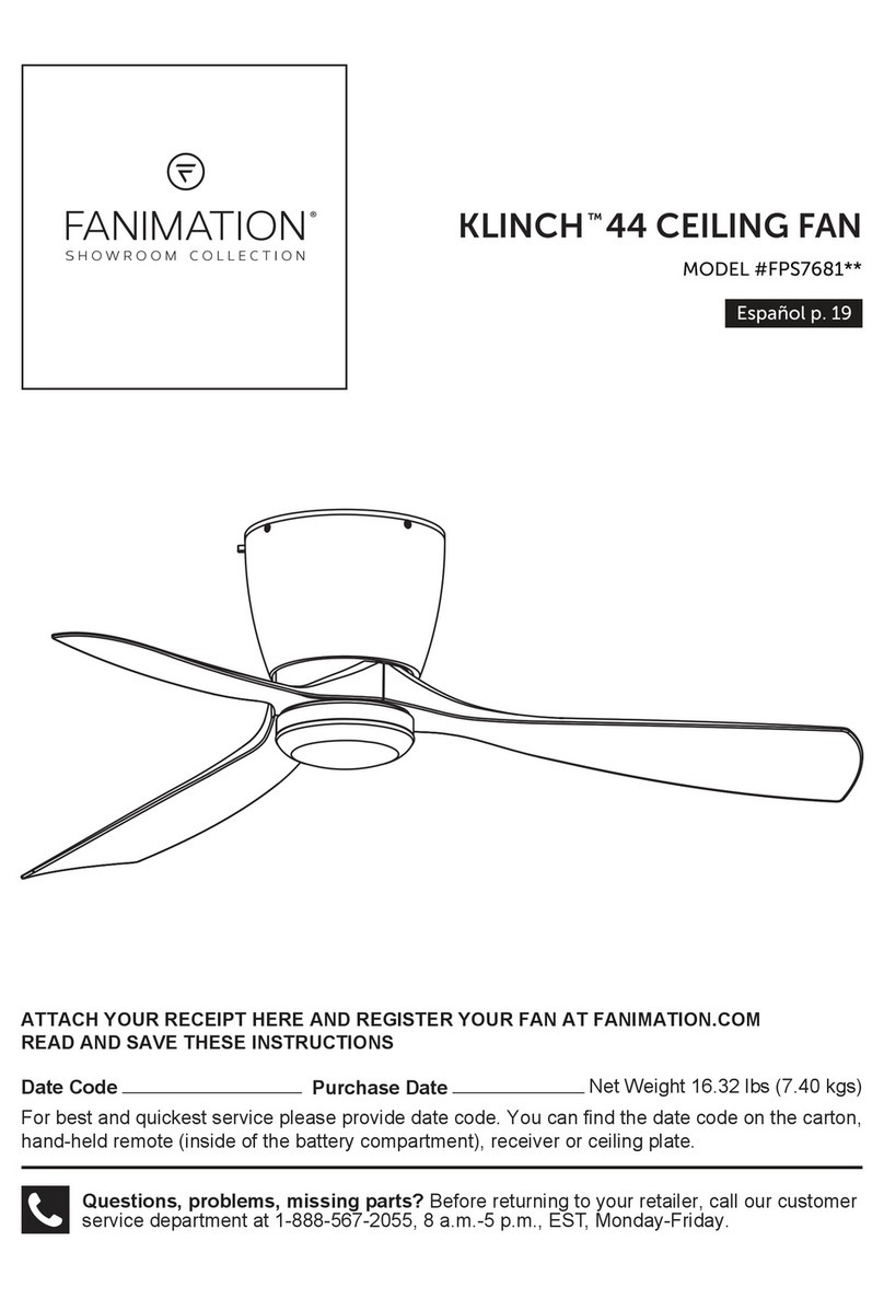 Fanimation KLINCH FPS7681 Series User manual