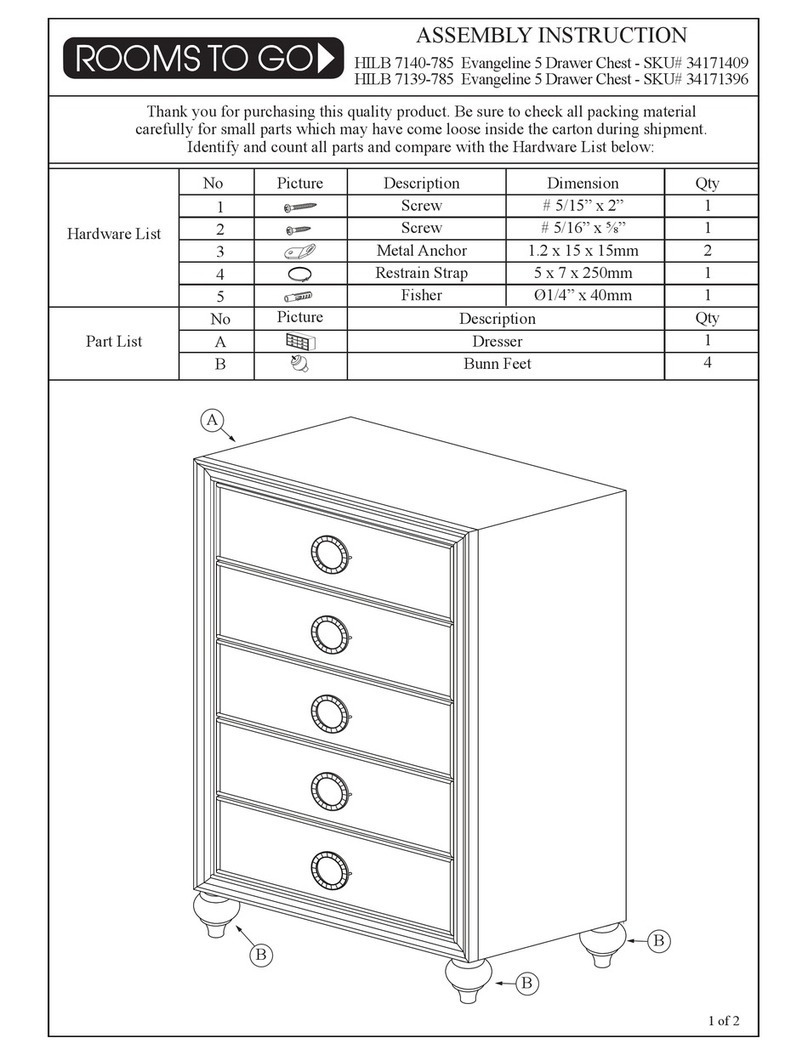 ROOMS TO GO HILB 7140-785 Assembly instruction ROOMS TO GO HILB 7140-785 Assembly instruction