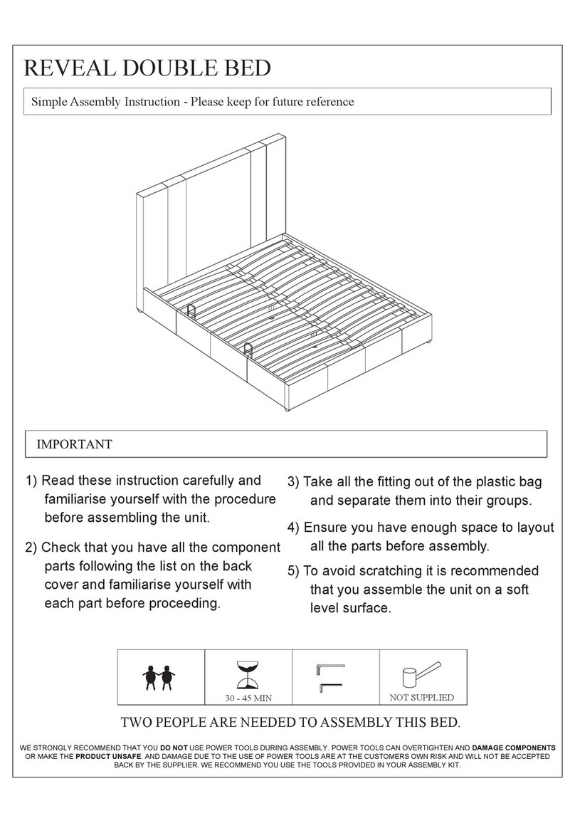 expand furniture REVEAL DOUBLE BED Assembly instruction